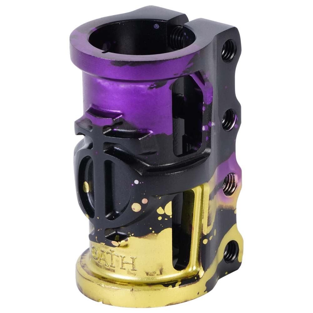 Oath Cage V2 Alloy 4 Bolt SCS Clamp - Black/Purple/Yellow