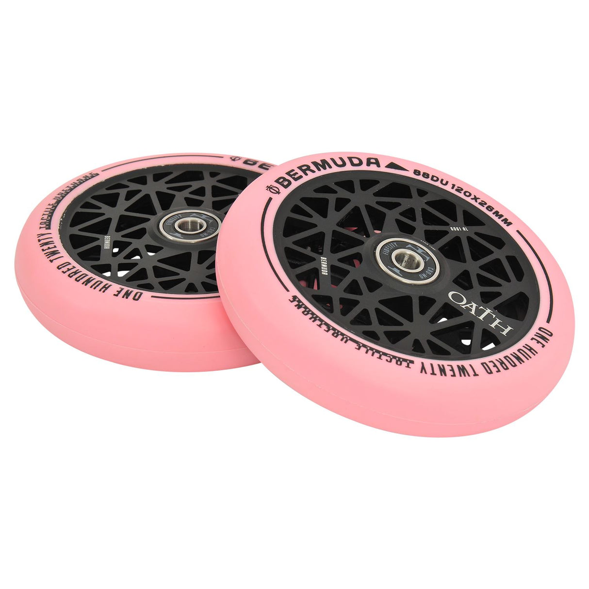 Oath Bermuda 120mm Wheels - Anodised Black/Pink