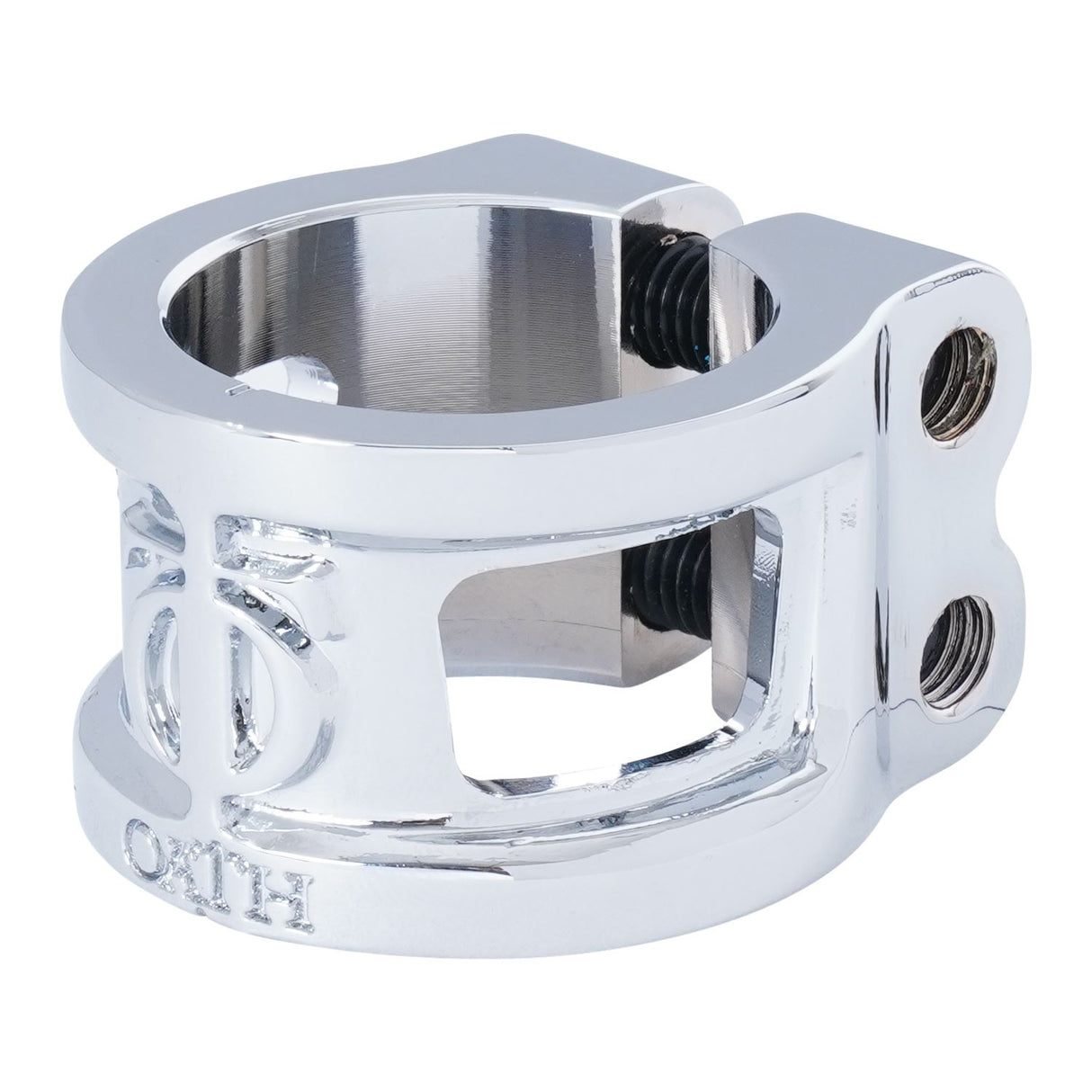 Oath Cage V2 Alloy 2 Bolt Clamp Neo Silver