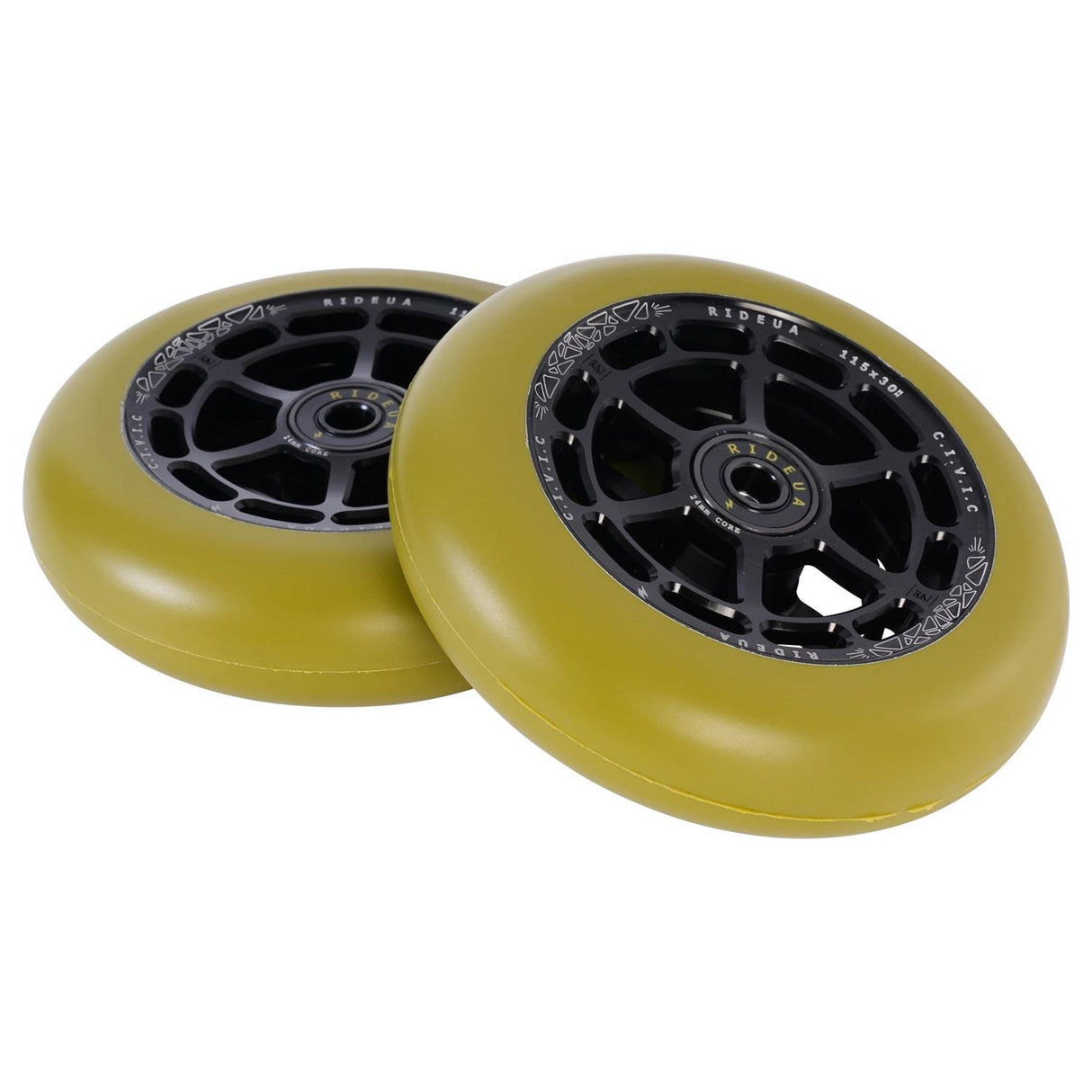 urbanArtt Civic 115 x 30mm Wheels - Black/Army Green