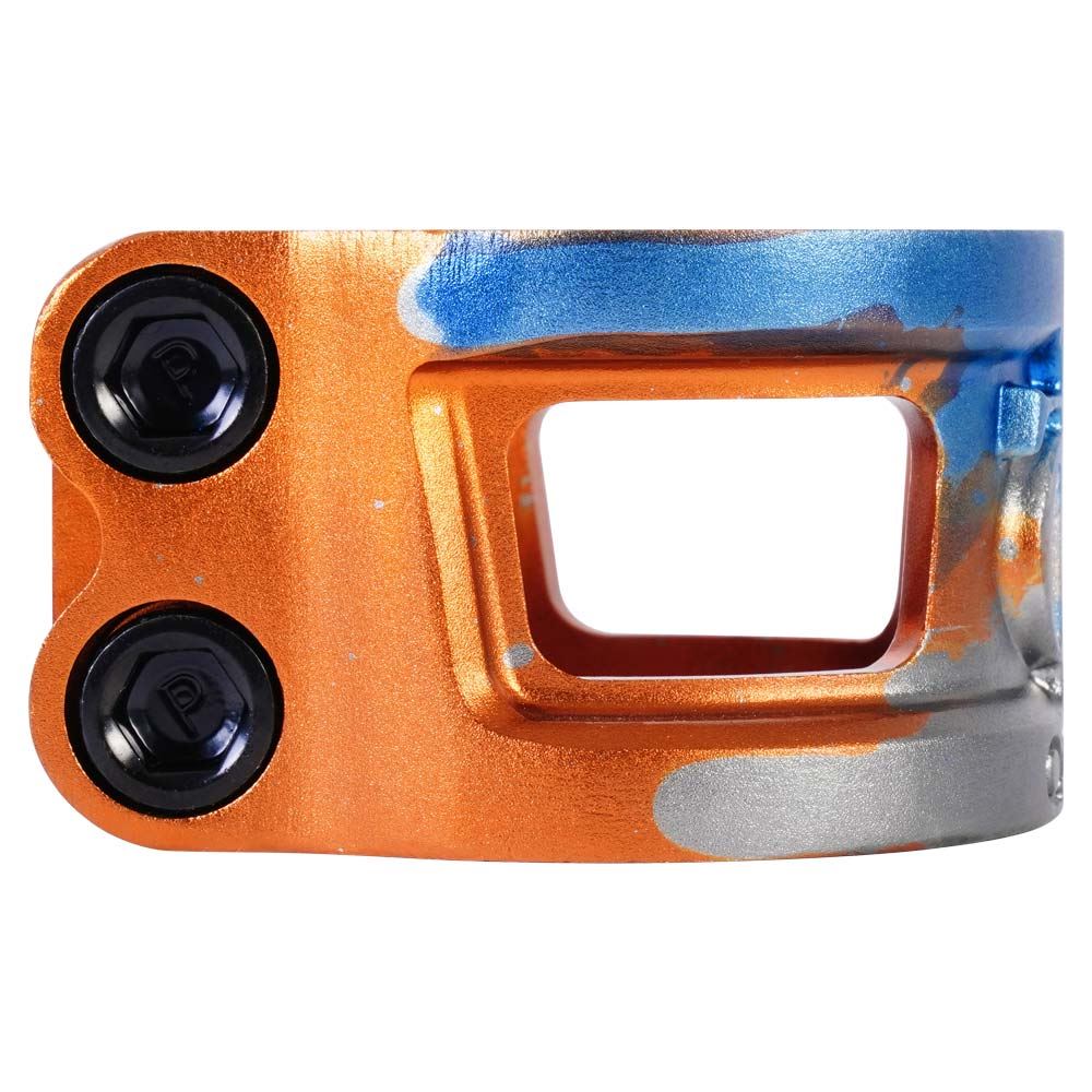 Oath Cage V2 Alloy 2 Bolt Clamp - Orange/Blue/Titanium