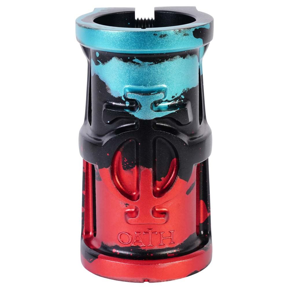 Oath Cage V2 Alloy 4 Bolt SCS Clamp - Black/Teal/Red