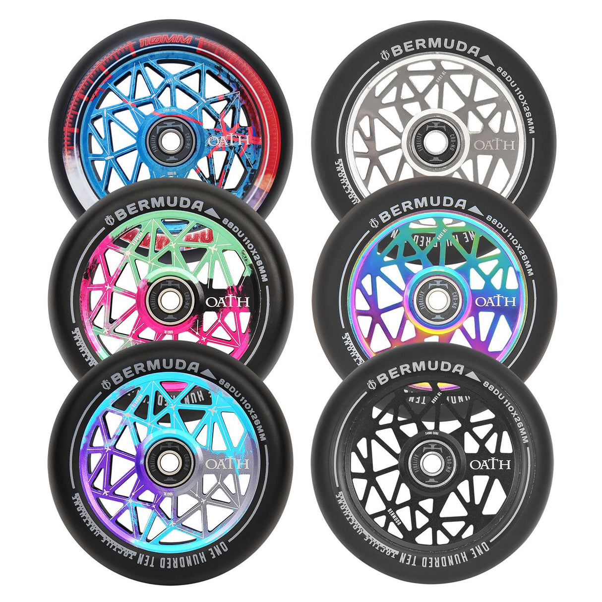 Oath Bermuda 110mm Wheels Green/Pink/Black